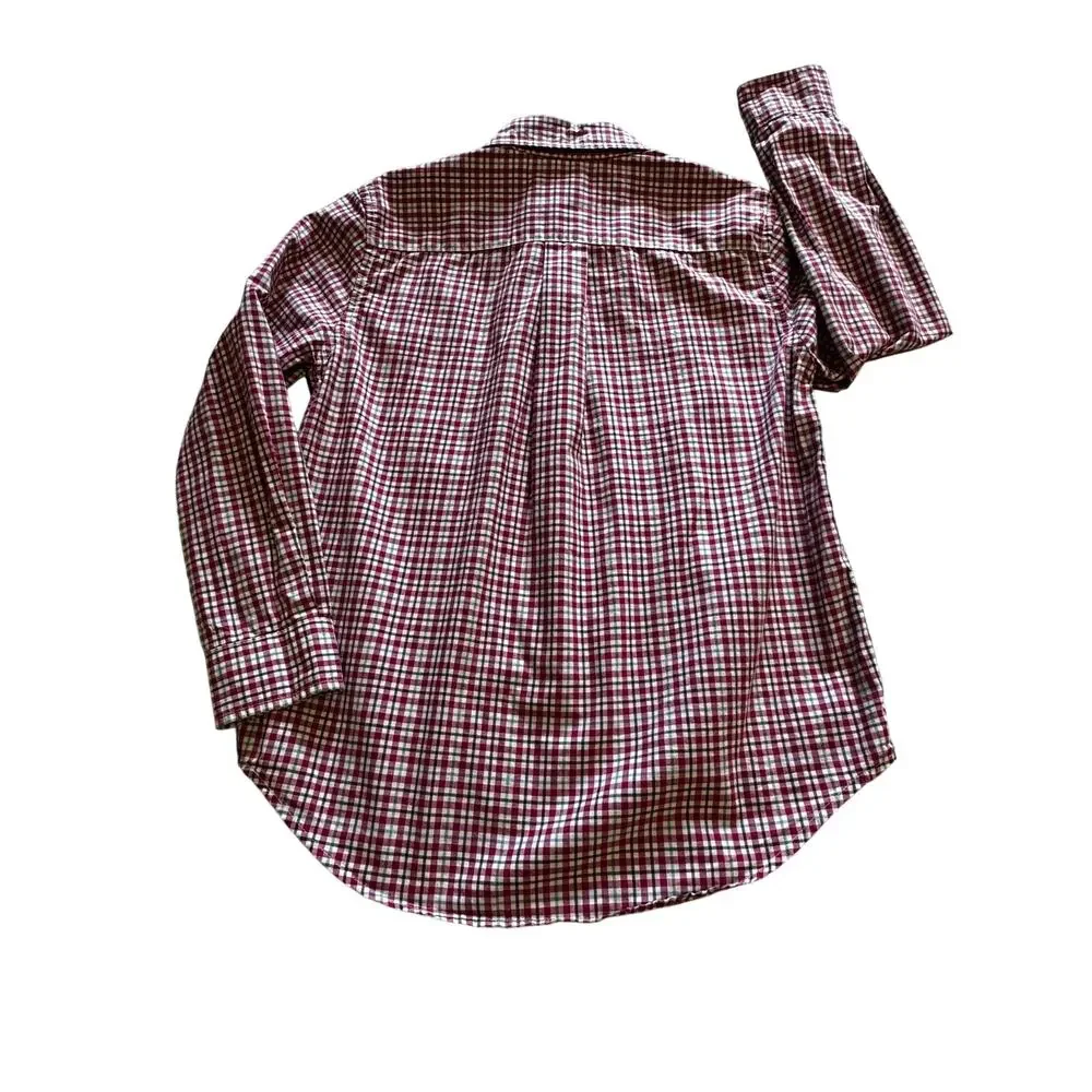 Ralph Lauren Boys 6 Plaid Button Down Classic Poplin L/S Shirt breathable cotton